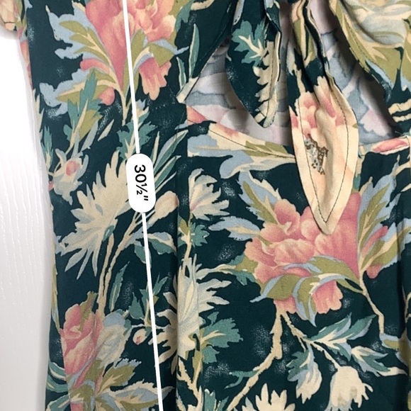 American threads green tropical floral print dress - Picture 4 of 4